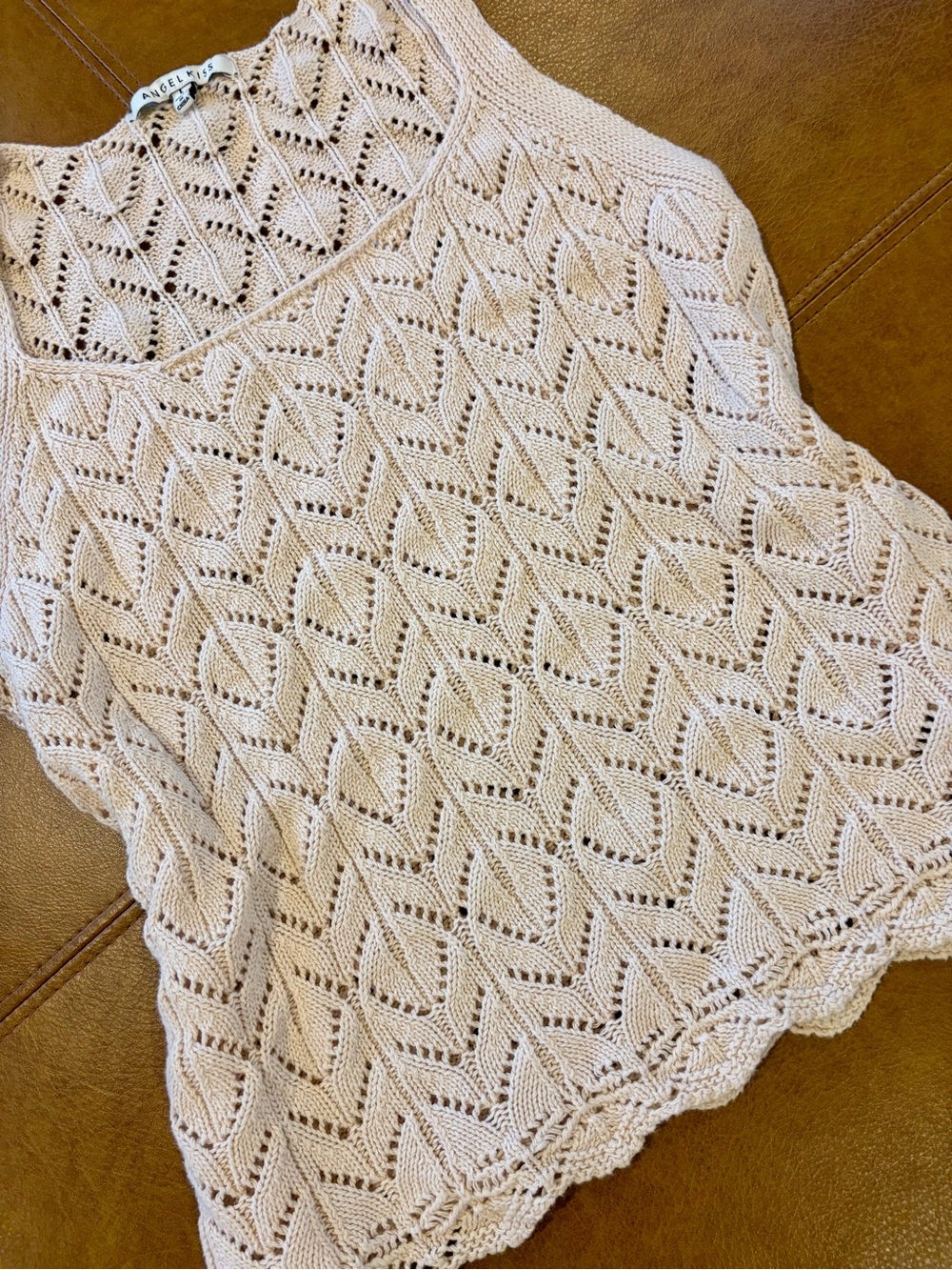 Angel Kiss Cream Knit Crewneck Sweater Tank